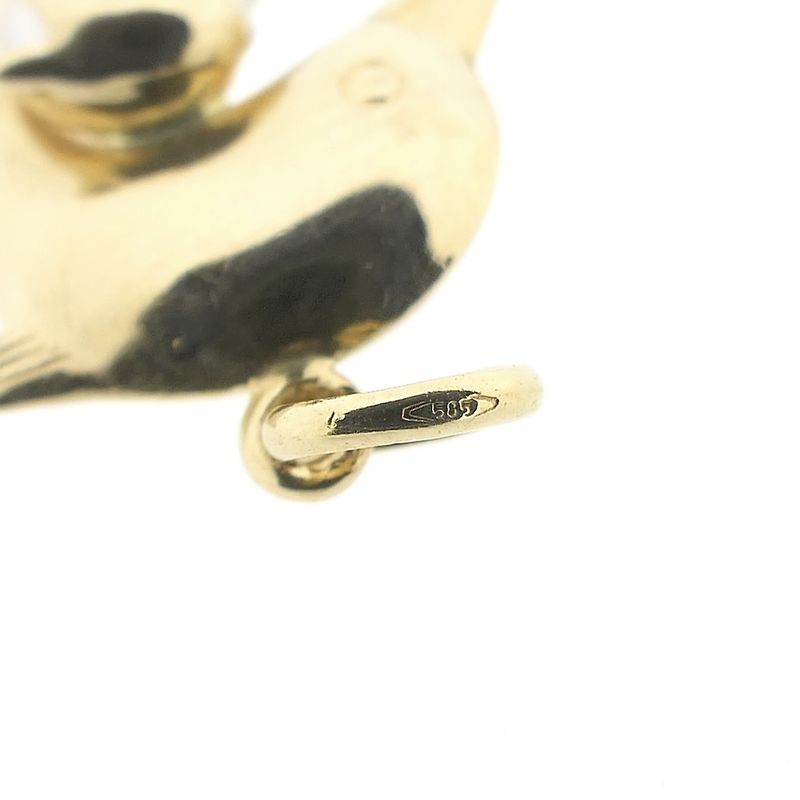 Image 6 of Two-tone gold pendant of two dolphins