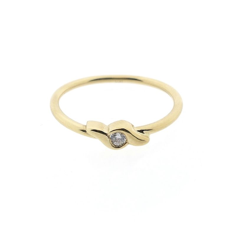 Image 3 of Gold solitaire ring with zirconia