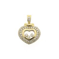 Gold heart pendant with zirconia