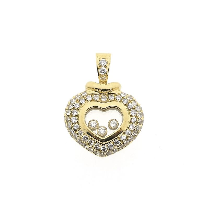 Image 1 of Gold heart pendant with zirconia