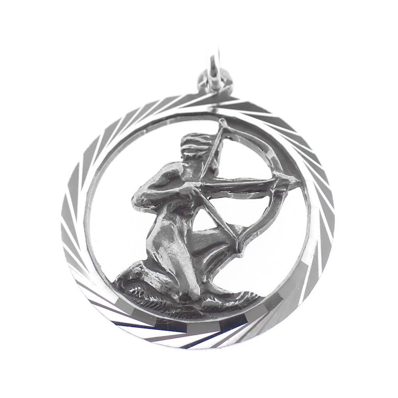 Image 2 of Silver zodiac sign pendant; Sagittarius