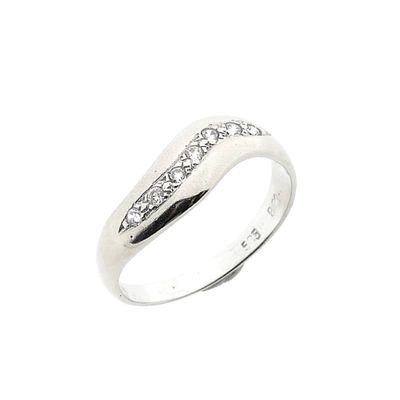 Image 1 of White gold ring with diamonds; 0.14 ct.
