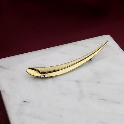 Afbeelding 2 van Gouden broche met zirconia