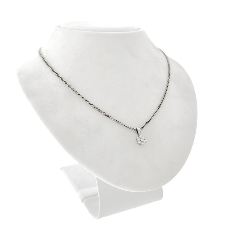 Image 6 of White gold minimalist pendant with diamond | 0.21 ct.