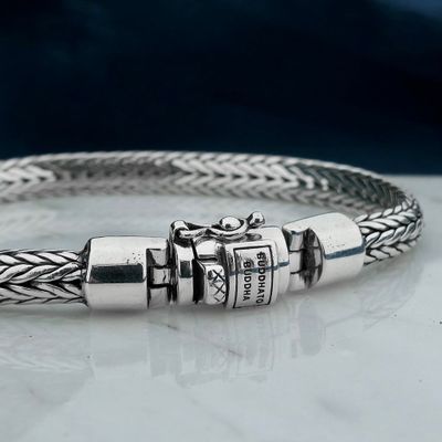 Image 2 of Silver Buddha to Buddha bracelet; Ellen