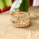 Image 8 of 21 carat gold wide ring set with zirconia