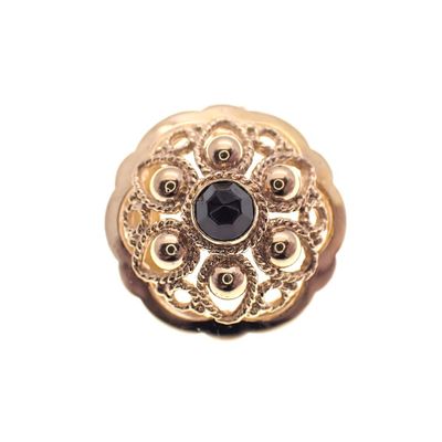 Image 1 of Vintage gold pendant/brooch with garnet stone
