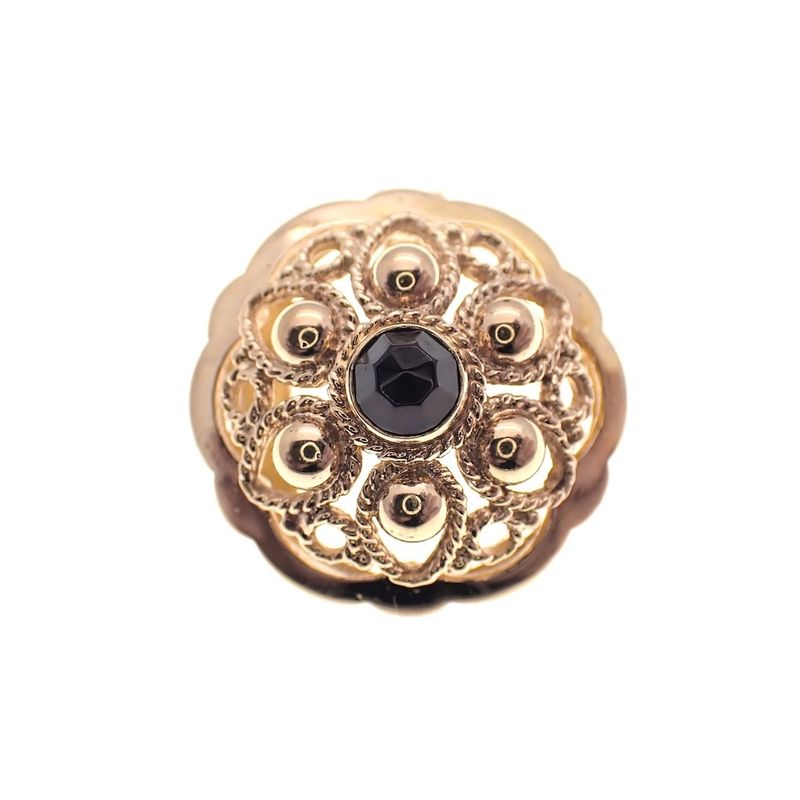 Image 1 of Vintage gold pendant/brooch with garnet stone