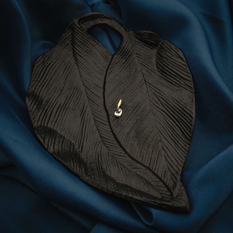 Image 2 of Two-tone gold minimalist pendant with diamond; 0.035 ct.