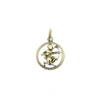 Gold zodiac sign pendant; Sagittarius