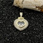 Image 11 of Gold heart pendant with zirconia