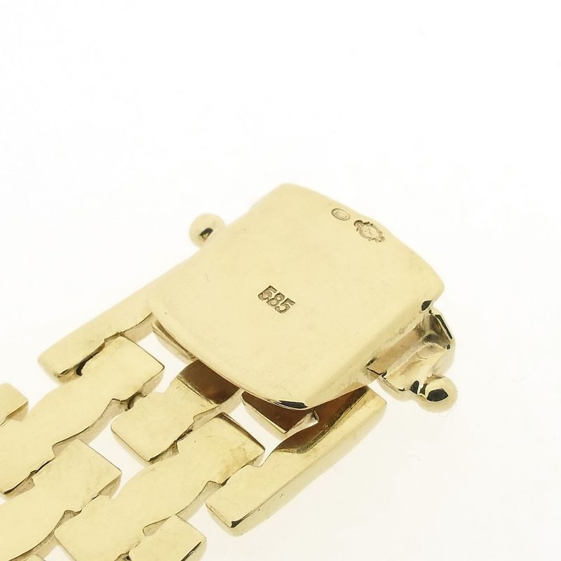 Image 5 of Gold wide tank link bracelet