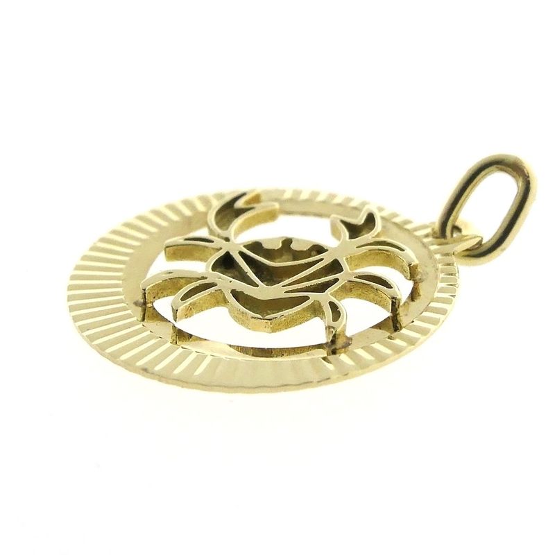 Image 5 of Gold zodiac sign pendant; Cancer