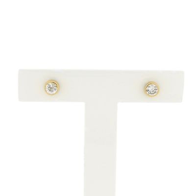 Image 1 of Gold stud earrings with zirconia