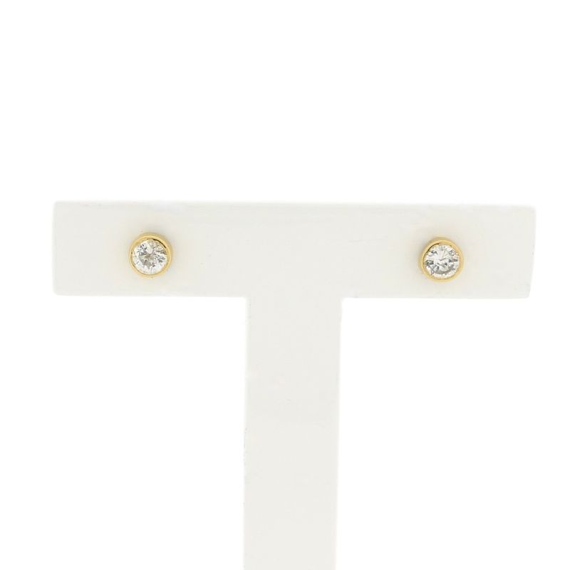 Image 1 of Gold stud earrings with zirconia