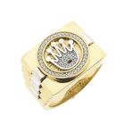 Image 1 of Two-tone gold Rolex presidential band ring with zirconia; Men's