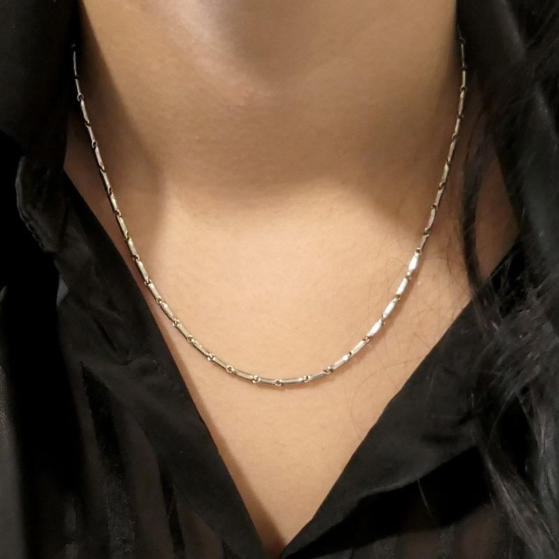 Image 7 of 18K white gold fantasy link chain; 44 cm | Chimento