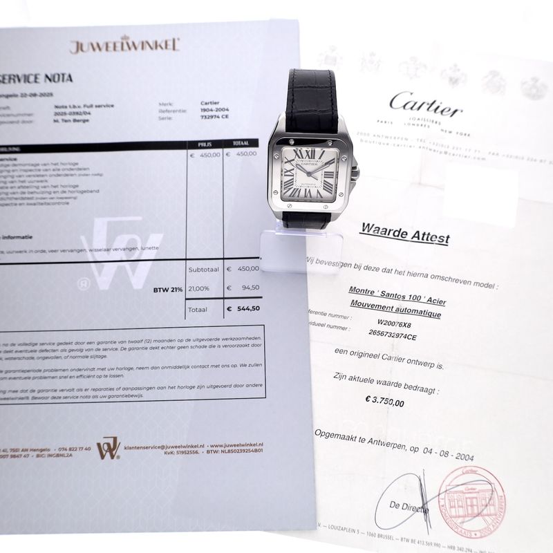 Image 14 of Cartier Santos 100 XL Automatic W20076X8/2656; Automatic men's watch