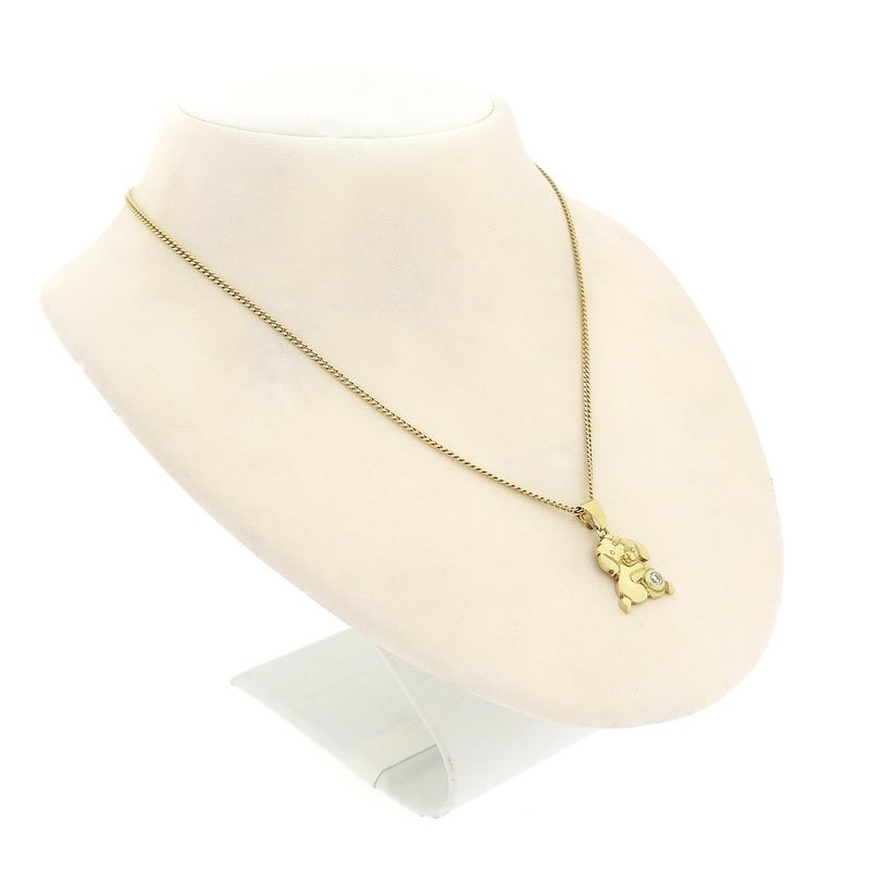 Image 4 of Gold pendant of two dogs with zirconia