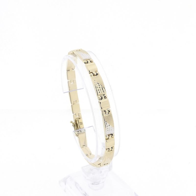 Image 1 of Two-tone gold fantasy link bracelet | 19 cm