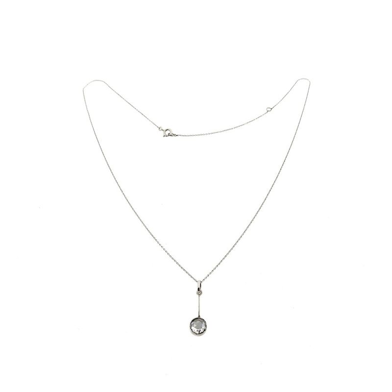 Image 8 of White gold necklace with pendant; Amsterdam rose diamond; 0.50 ct. | 45.5 cm
