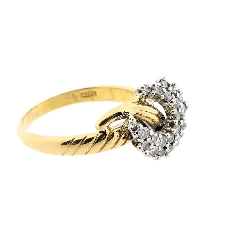 Image 7 of Bicolor gold ring with diamonds; approx. 0.35 ct.