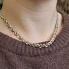 Image 9 of Two-tone gold fantasy link necklace | 41.5 cm