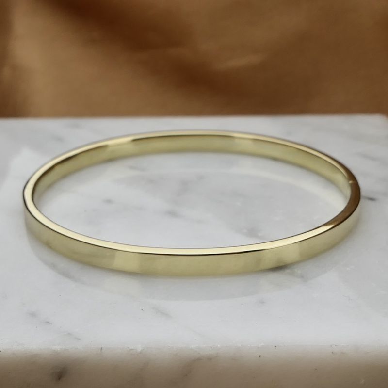 Image 2 of Gold smooth slave bracelet | Ø 60 mm