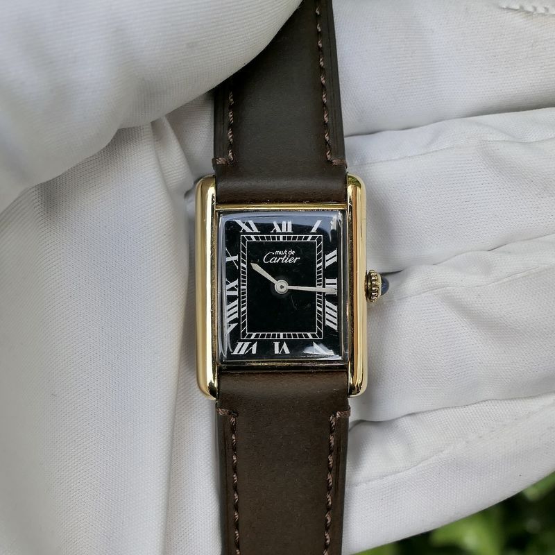 Image 9 of Cartier Tank Vermeil 'Large'; Vintage mechanical watch