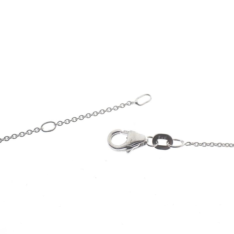 Image 5 of White gold thin anchor link necklace | 46 cm