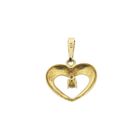 Image 5 of 8K Heart Pendant with Diamond | 0.005 ct.