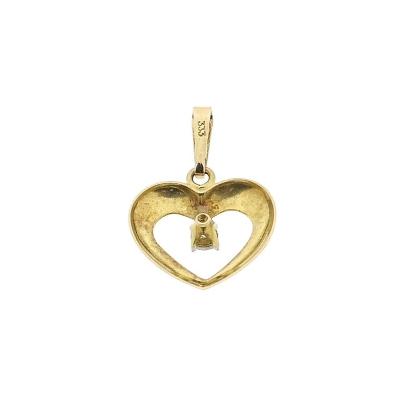 Image 5 of 8K Heart Pendant with Diamond | 0.005 ct.