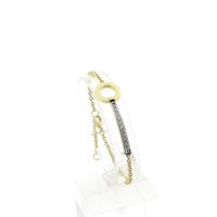 Gold anchor link bracelet with diamond; 0.275 ct. | 18-21 cm