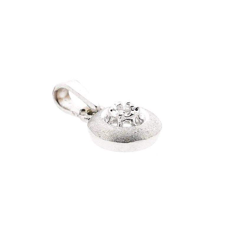 Image 7 of 18K White Gold Minimalist Pendant with Diamond