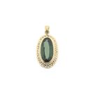 Image 1 of Gold pendant with synthetic green gemstone