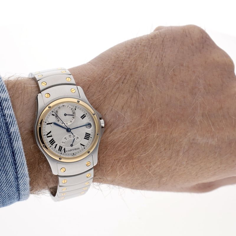 Image 21 of Cartier Santos Ronde Aviator '150 Years Limited Edition' W20038R3; Automatic watch with GMT