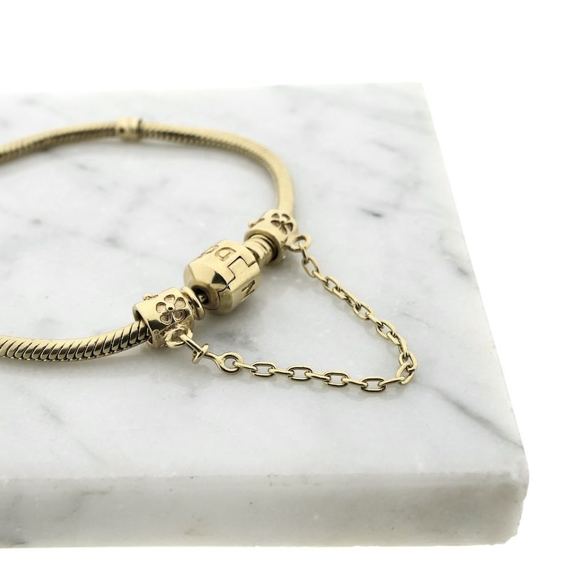 Image 2 of Pandora charm; Gold; Hawthorn Flower Safety Chain