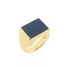 Image 1 of Gold signet ring with blue layered stone | Constant