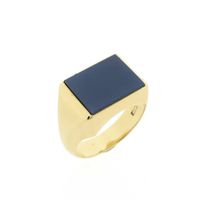 Gold signet ring with blue layered stone | Constant