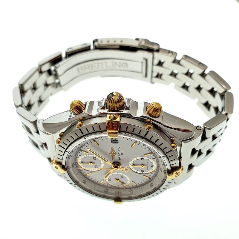 Image 6 of Breitling Chronomat; Chronograph men's watch on pilot's strap
