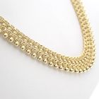 Image 2 of Vintage gold gallery wire link necklace