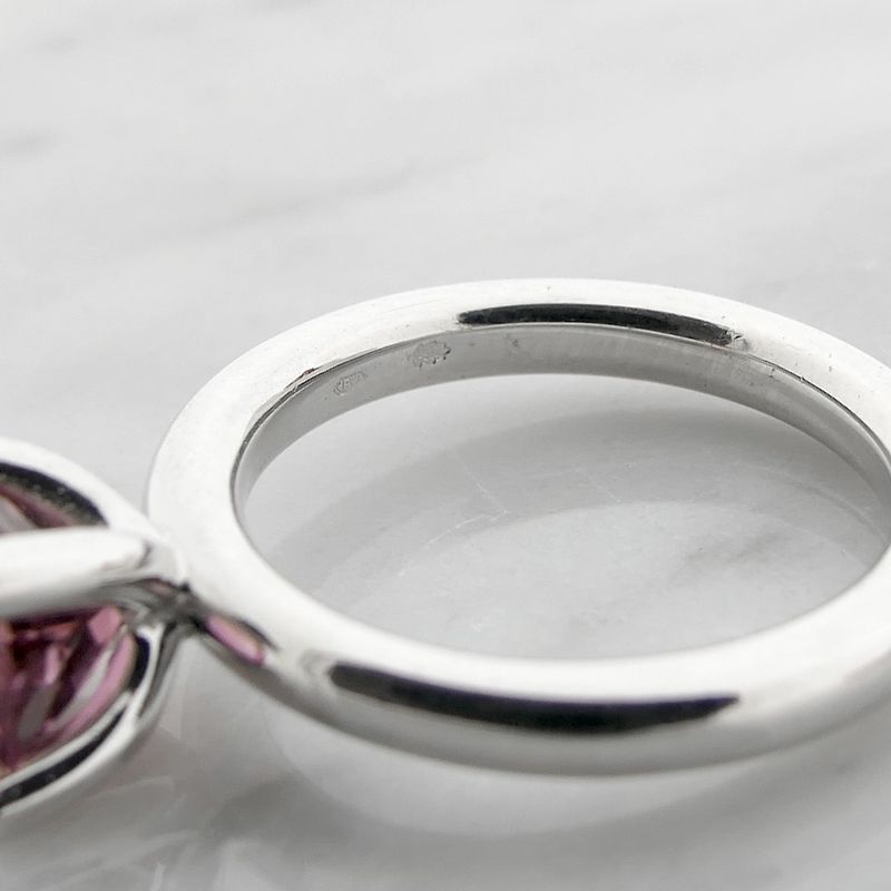 Image 5 of White gold 'Phlox' ring set with pink tourmaline and diamond; 0.04 ct. | Bron Jewelry