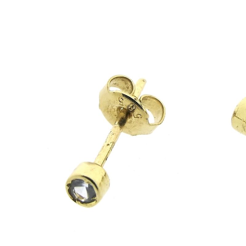 Image 4 of Gold stud earrings with aquamarine
