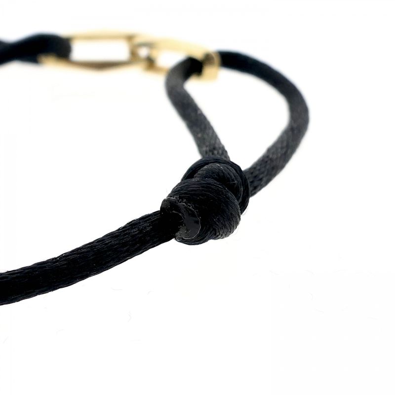 Image 5 of Forever Knots® Handmade Black Satin Bracelet with Gold Link