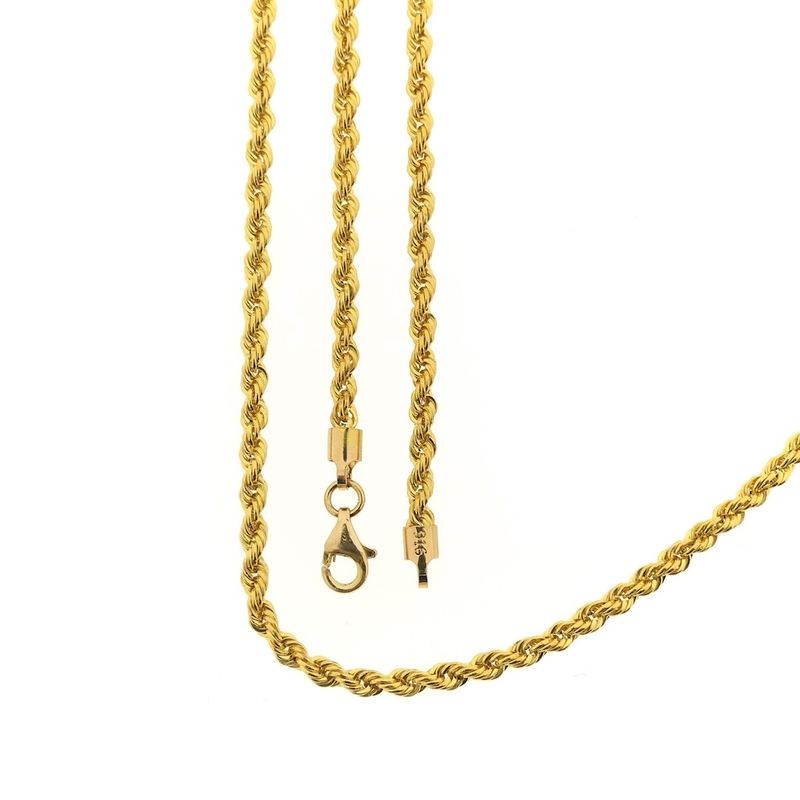 Image 1 of 22 carat gold twisted link chain | 61.5 cm