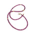 Image 10 of Pink tourmaline beaded necklace with gold clasp | 45.5 cm