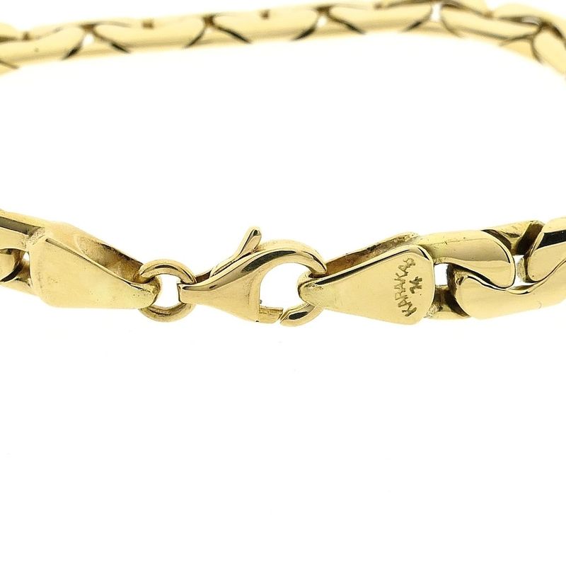 Image 5 of Gold flat Cardano link bracelet | 23 cm