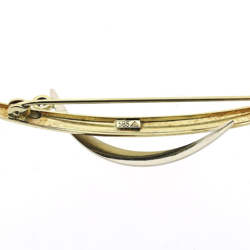 Image 2 of Two-tone gold brooch with zirconia
