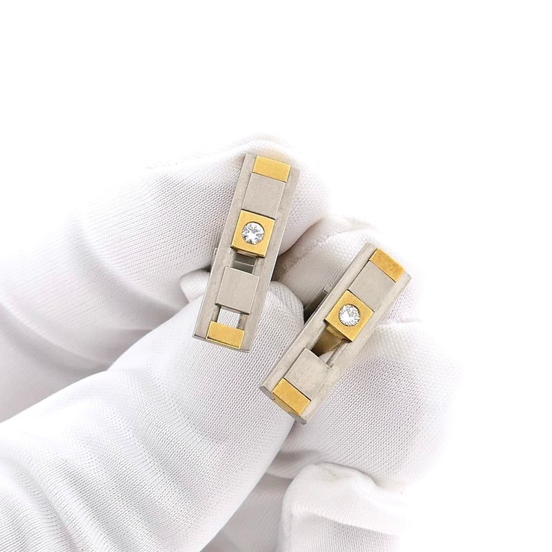 Image 10 of Cufflinks; 0.07 ct. diamond; 18k yellow gold and palladium