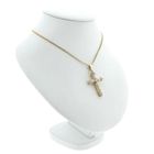 Image 4 of Gold pendant of a cross with zirconia